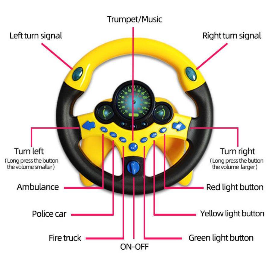 Kids Simulation Steering Wheel - Blacinshop