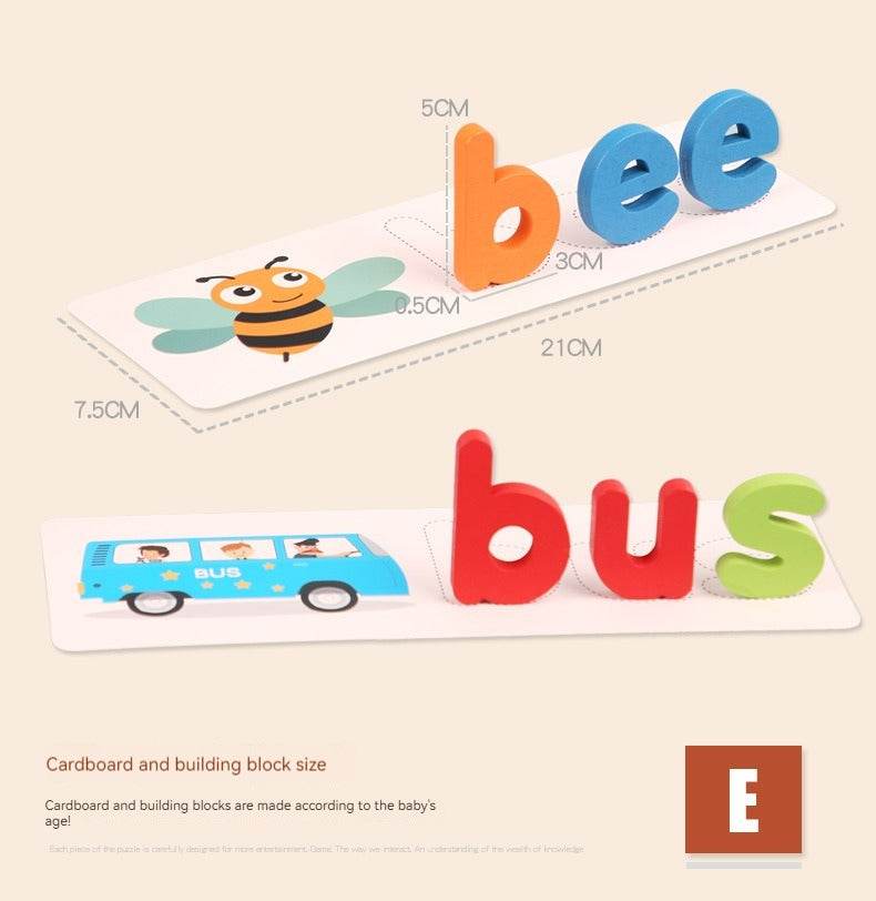 Kids Spelling Game with Wooden Letters - Blacinshop