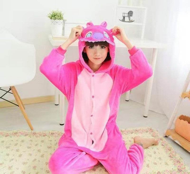 Adults Onesie Zip Up Animal Pajamas One Piece Sleepwear - Blacinshop