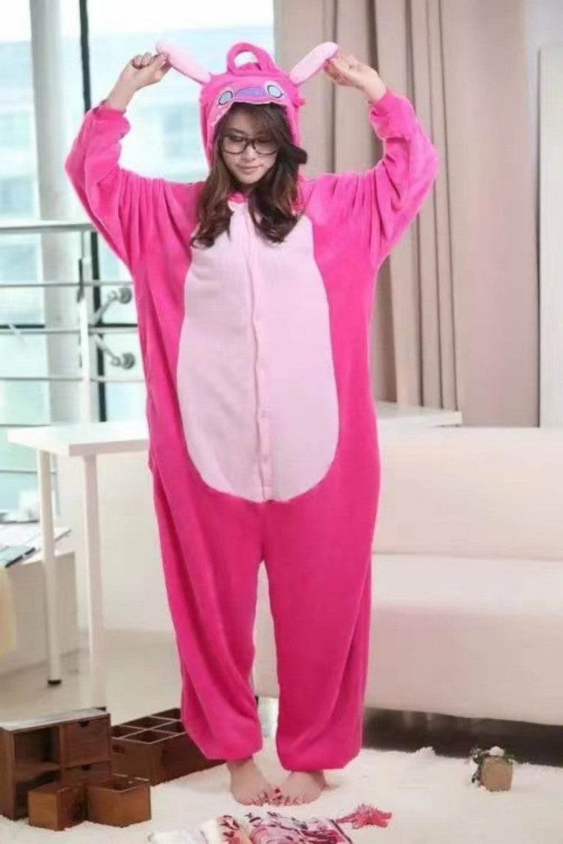 Adults Onesie Zip Up Animal Pajamas One Piece Sleepwear - Blacinshop
