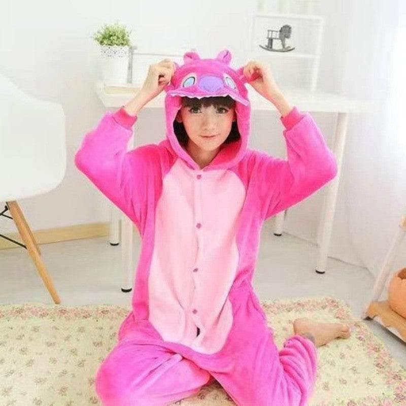 Adults Onesie Zip Up Animal Pajamas One Piece Sleepwear - Blacinshop