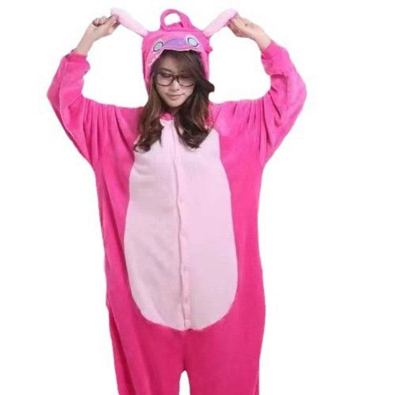 Adults Onesie Zip Up Animal Pajamas One Piece Sleepwear - Blacinshop
