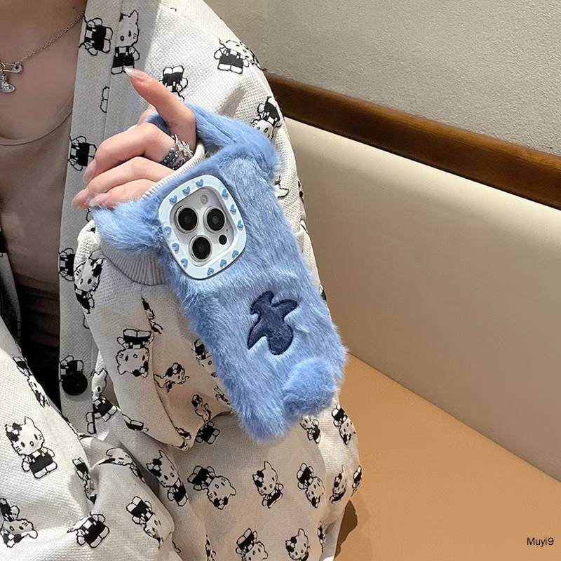 Plush Hand Ear Apple Phone Case - Blacinshop