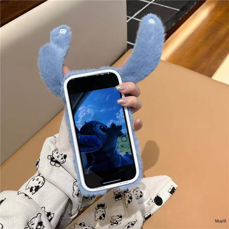 Plush Hand Ear Apple Phone Case - Blacinshop