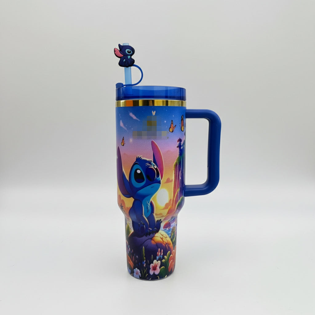 Sunset 40oz Tumbler with Handle - Insulated Travel Cup for Hot & Cold Drinks