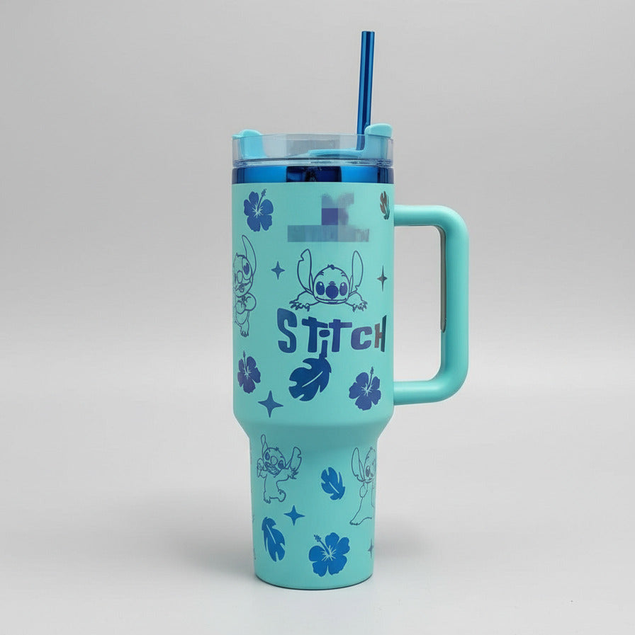 40oz Stainless Steel Tumbler with Handle - Insulated Travel Cup