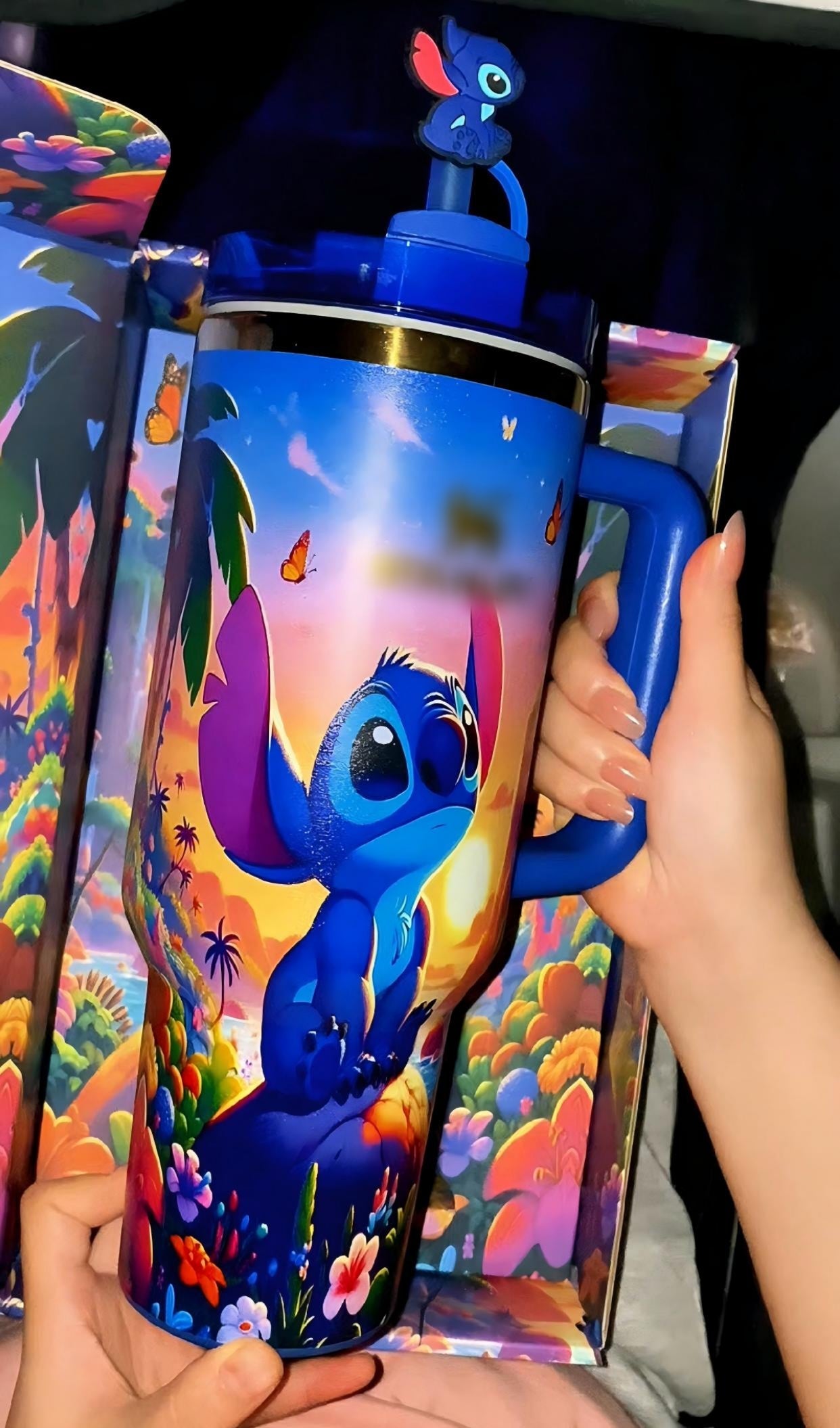 Sunset 40oz Tumbler with Handle - Insulated Travel Cup for Hot & Cold Drinks