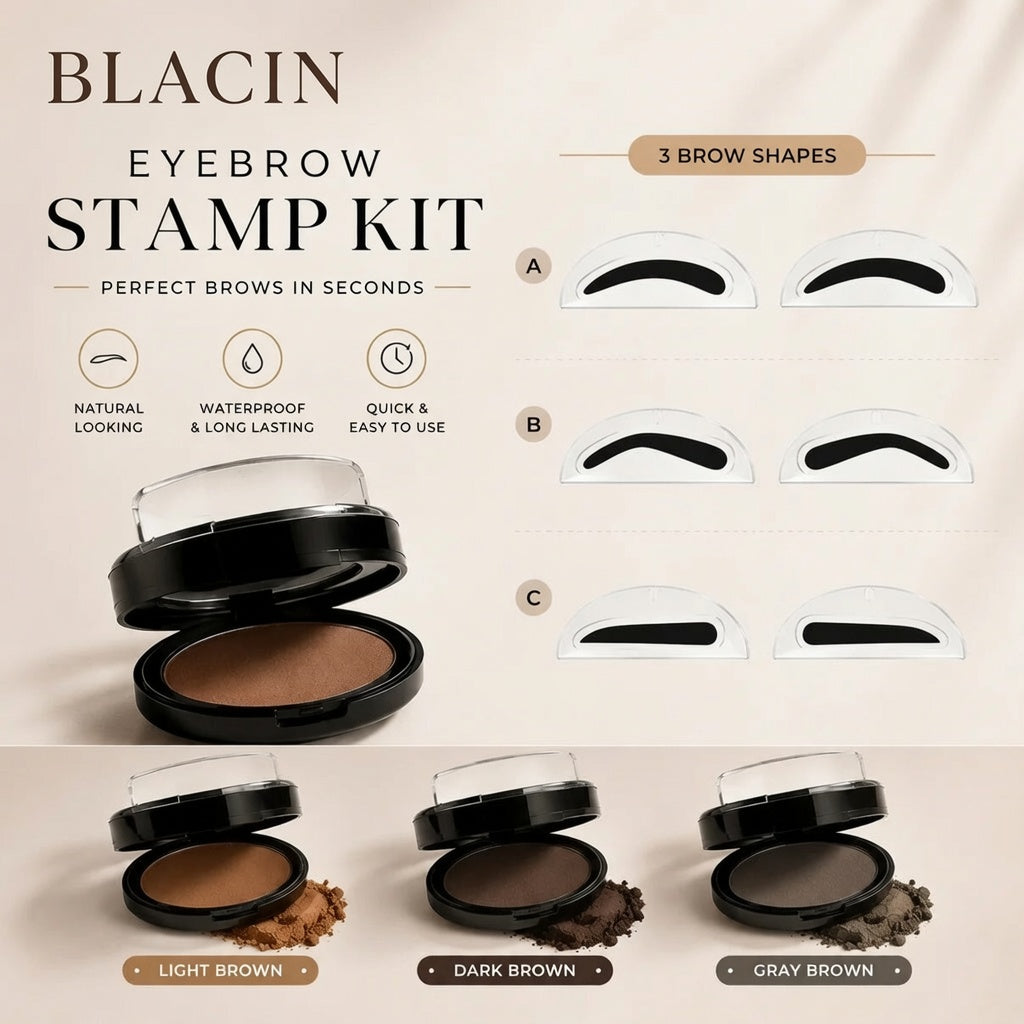Blacin Eyebrow Stamp Kit – Waterproof & Natural Finish