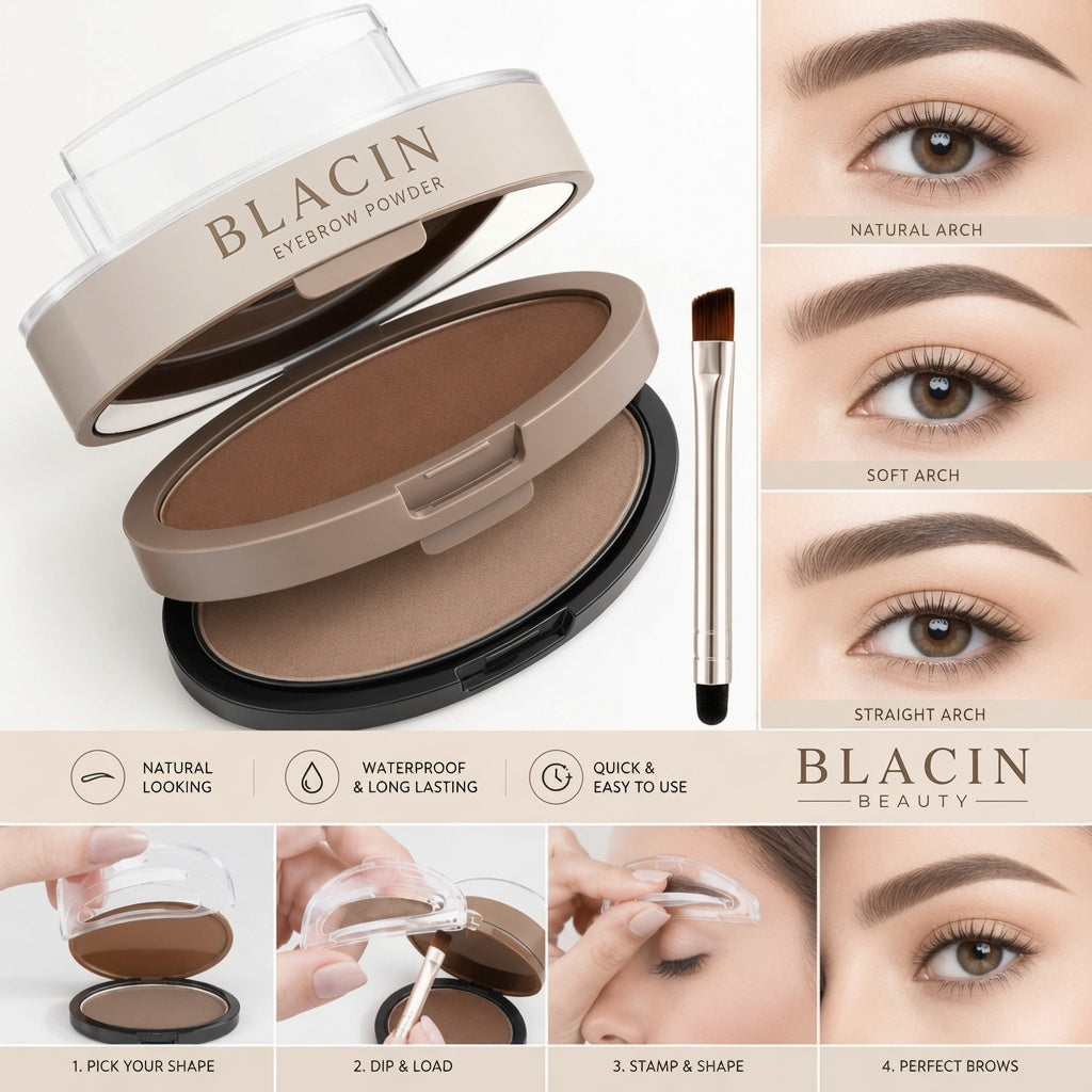 Blacin Eyebrow Stamp Kit – Waterproof & Natural Finish